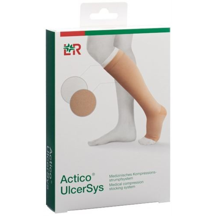 Actico UlcerSys compression stocking system M standard sand / white