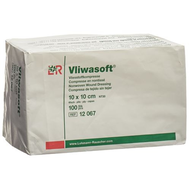 Vliwasoft Non-Woven Swabs 10x10cm 6-Ply Btl 100 pcs