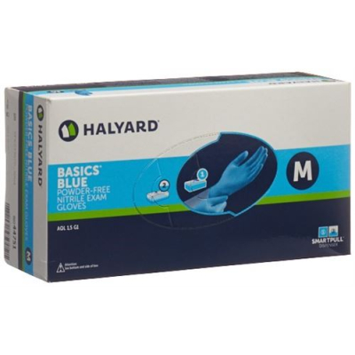 ស្រោមដៃពិនិត្យ halyard m nitrile basic blue 200 pcs