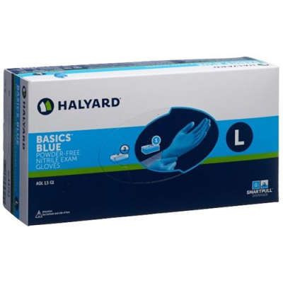 כפפות בדיקה halyard nitrile l basic blue 200 יח'