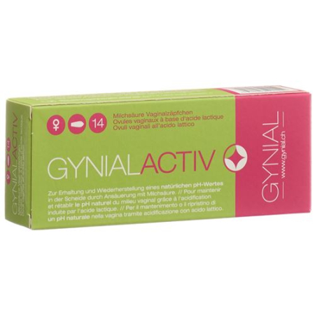 Gynial Activ Lactic Acid Vaginal Suppositories 14 Pieces
