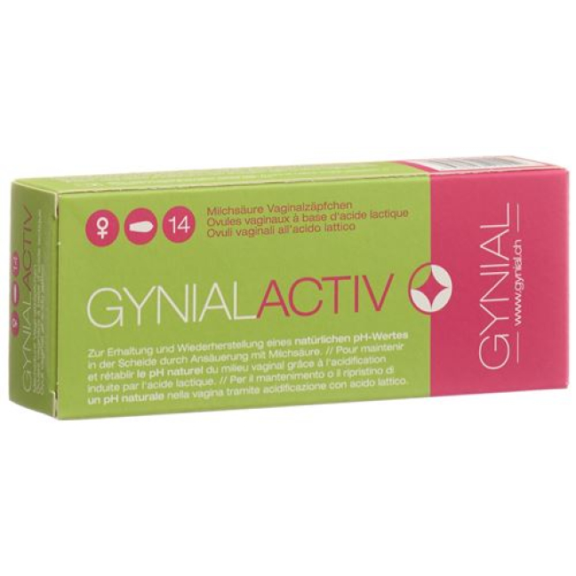 Gynial Activ Lactic Acid Vaginal Suppositories 14 Pieces