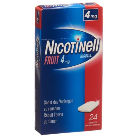 Nicotinell Gum 4 mg vaisiai 24 vnt