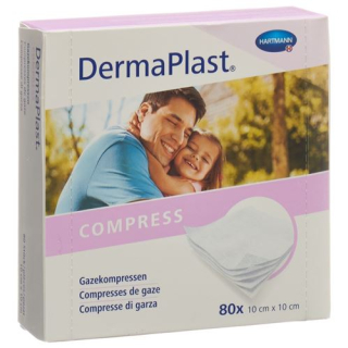 Dermaplast gauze compress 10x10cm sterile 80 pcs