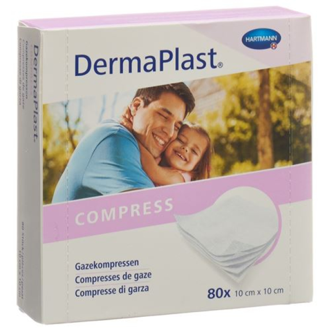 Dermaplast gauze compress 10x10cm sterile 80 pcs