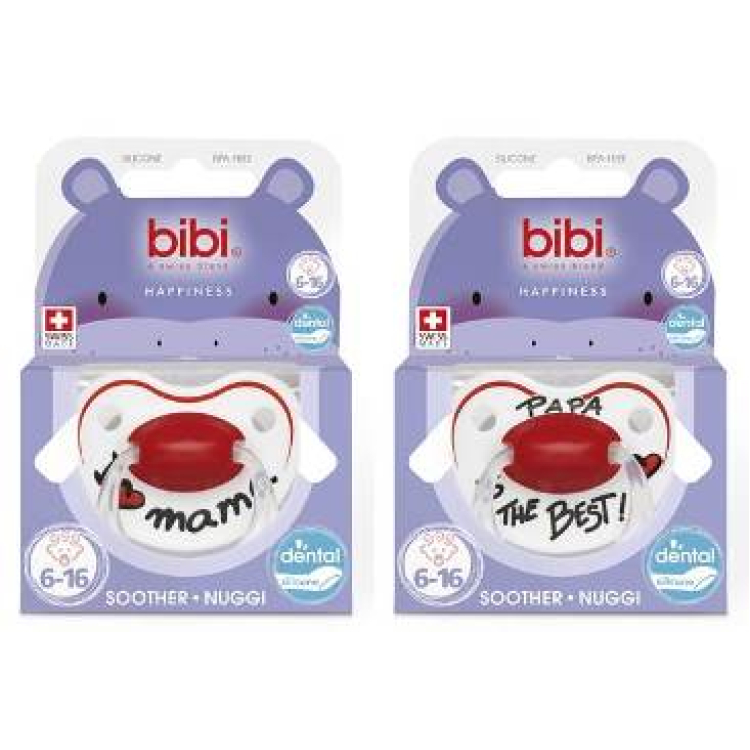 Bibi Nuggi Happiness dental silicone with 6-16 ring Mama / Papa SV-A