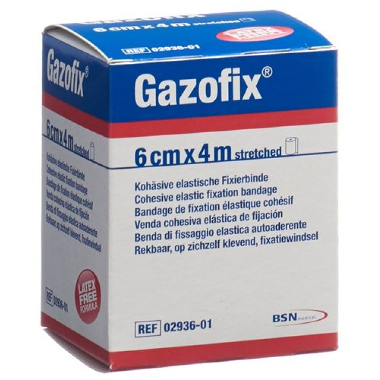 Gazofix sammenhængende bandage 6cmx4m hudfarvet latexfri