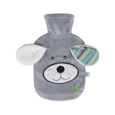 Fashy children's hot water bottle 0.8l dog Dodo gray thermoplastic