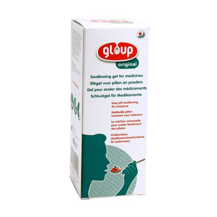 Gloup svelgegel for legemidler original med jordbær-banan smak 75 ml