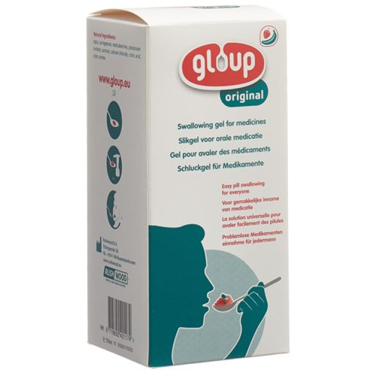 Gloup Schluck Gel für Medikamente Original mit Erdbeere-Bananen-