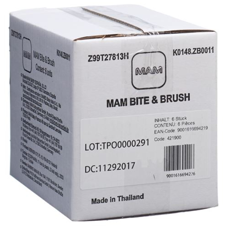 MAM Bite & Brush Beissring 3+ Monate Karton assortiert 6x1 S