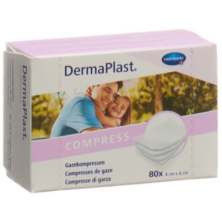 Dermaplast gauze compress 4x6cm sterile 80 pcs