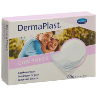 Dermaplast gauze compress 8x12cm sterile 80 pcs