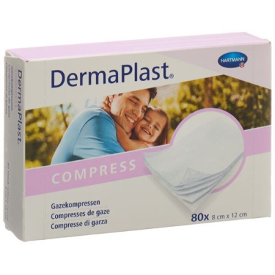 Dermaplast gasväv kompress 8x12cm steril 80 st