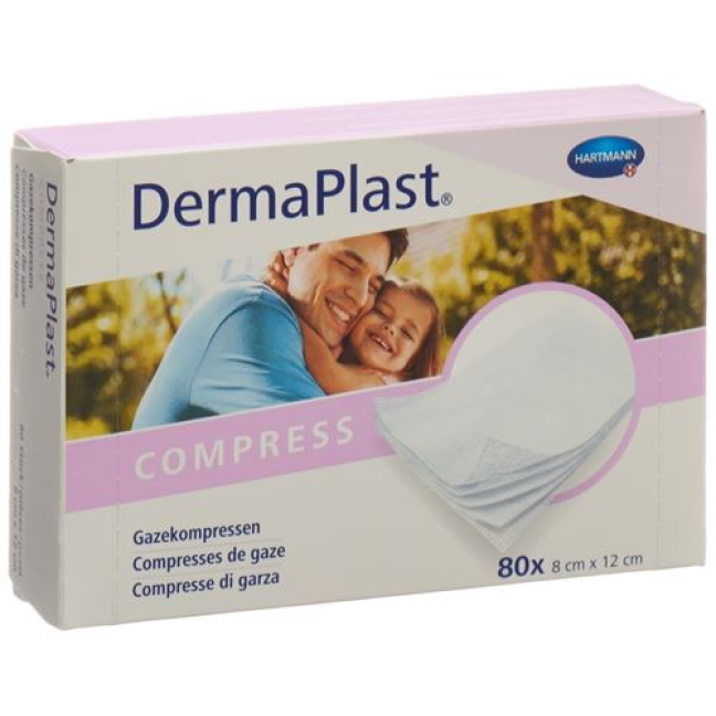 Dermaplast Gauze Compress Sterile 8x12cm 80 pcs