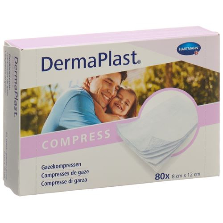 Dermaplast gauze compress 8x12cm sterile 80 pcs