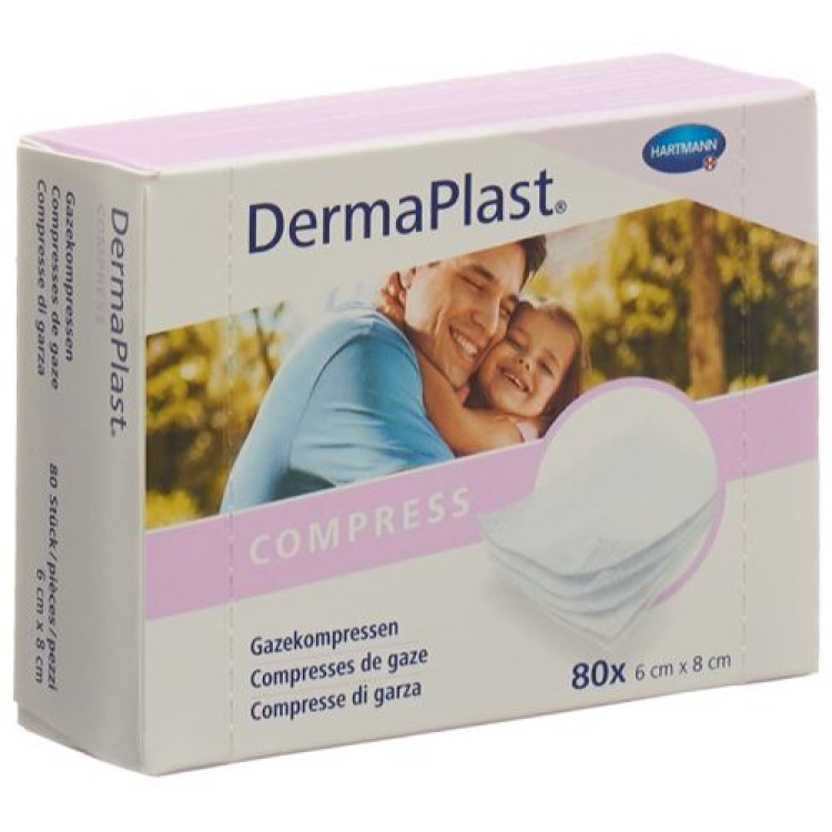 Dermaplast Gazekompresse 6x8cm steril 80 Stk