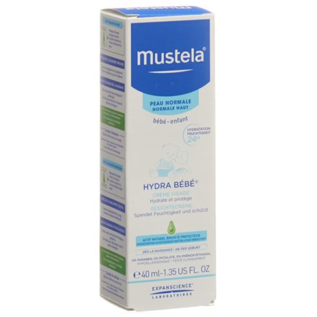 Mustela Hydra Bébé face cream normal skin Tb 40 ml