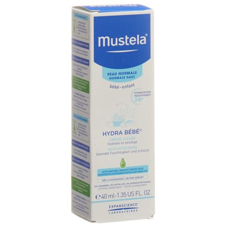 Mustela Hydra Bébé face cream normal skin Tb 40 ml