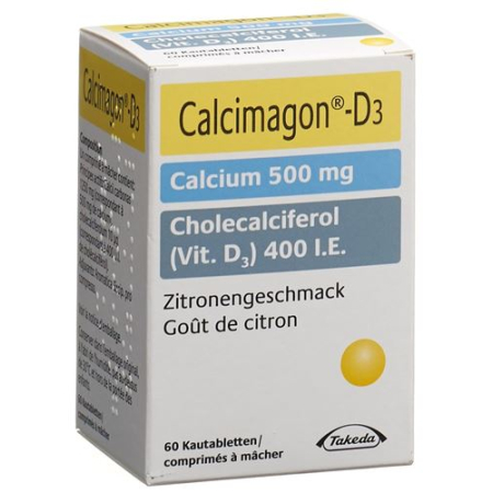 Calcimagon D3 chewable tablets limon can 60 əd