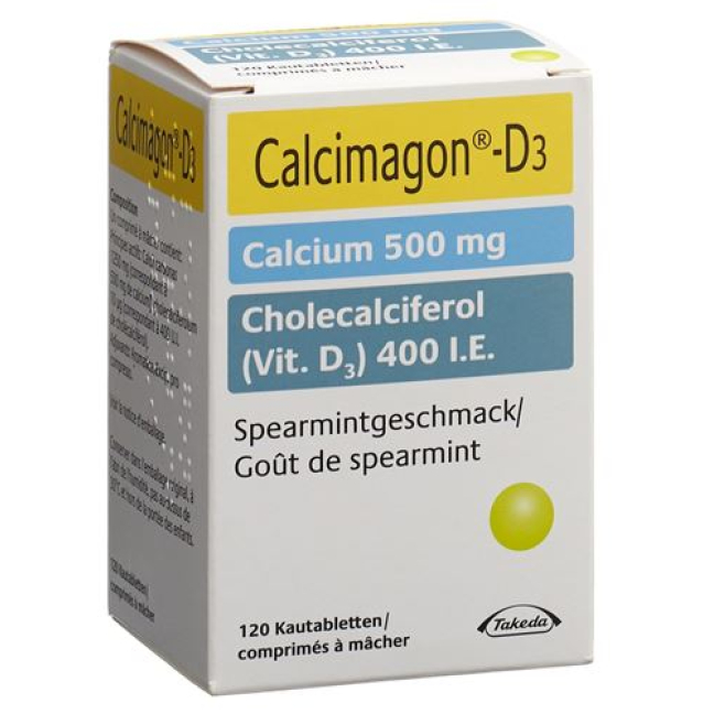 Calcimagon D3 Kautabl Spearmint - Calcium and Vitamin D3 Supplement