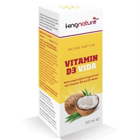 Kingnature Vitamin D3 Vida lahvička 30 ml