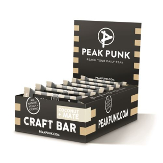Peak Punk Organic Craft Bar Display Coconut & Mate 15 x 38g