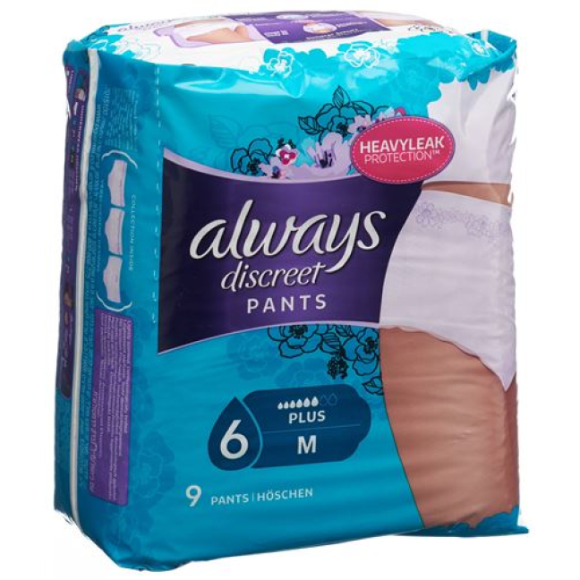Always Discreet Underwear Incontinence Pants Plus M 9 pack