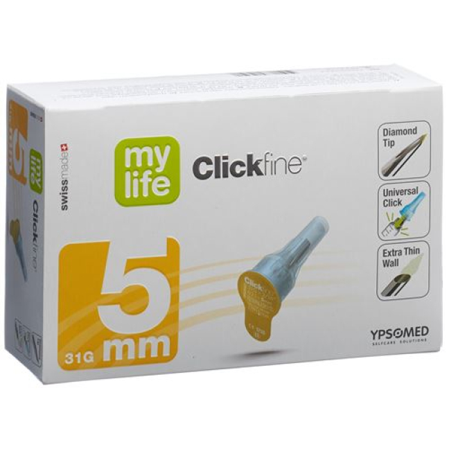 mylife Clickfine үзэгний зүү 5мм 31G 100 ширхэг