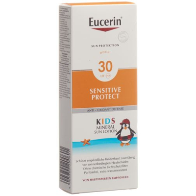 Eucerin sun kids sensitive protect минерален слънцезащитен лосион spf30 tube 150 ml