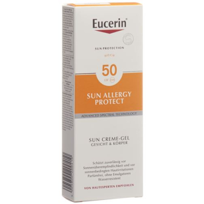 Eucerin sun allergy protect слънцезащитен крем гел лице и тяло spf50 tube 150 ml