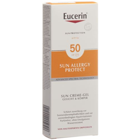 Eucerin SUN Allergy Protect მზისგან დამცავი კრემი სახის და ტანის გელი SPF50 Tb 150 მლ