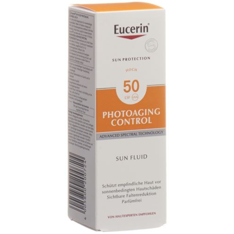 Eucerin SUN фотостареене Слънцезащитен флуид SPF50 + tube 50 мл