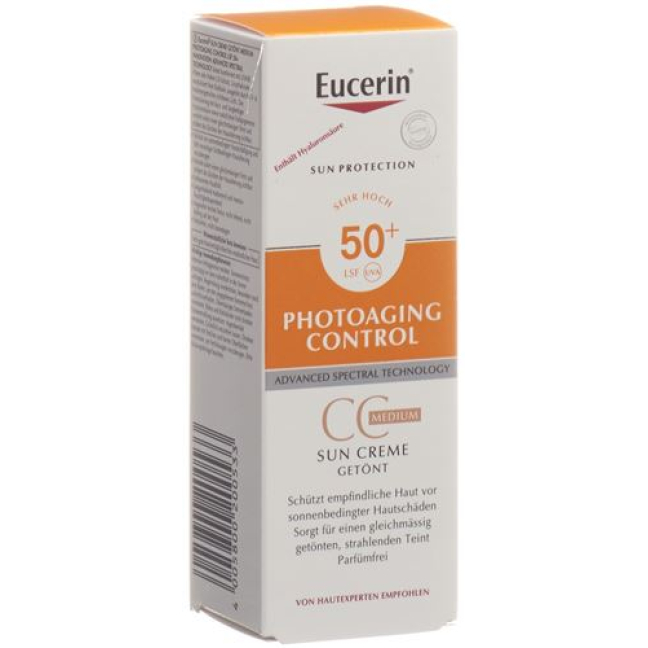 Eucerin SUN photoaging Control CC Sun cream tinted medium SPF50 + Tb 50 ml buy online beeovita.com