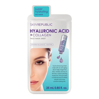 մաշկի հանրապետություն Hyaluronic Acid + Collagen Դեմքի դիմակ 25 մլ