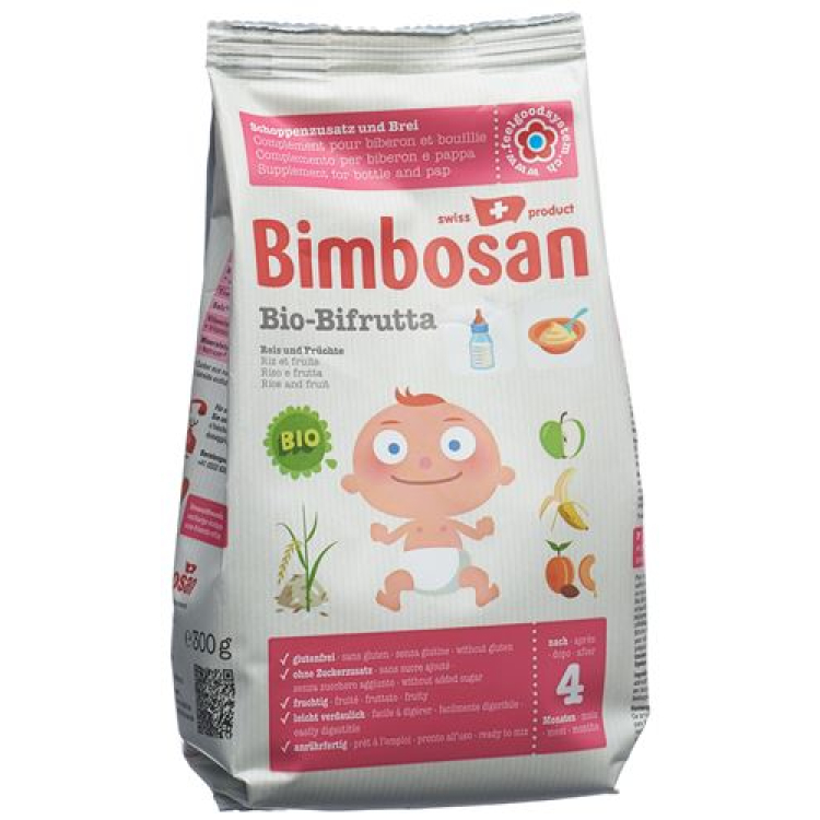 Bimbosan Organic Bifrutta Powder Rice + Fruit Refil 300 г