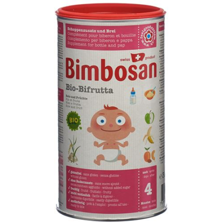 Bimbosan Bio bifrutta rýže + ovocná plechovka 300 g