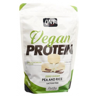 QNT Vegan Protein Không Đường Lactose Free Vanilla Macaron 500 g