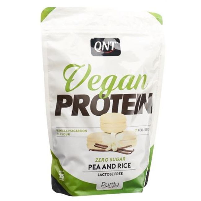 QNT Vegan Protein Без сахара Без лактозы Ванильный макарон 500 г