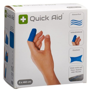 Quick Aid plaster 6x460cm latex blue roll