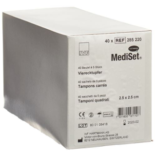 MEDISET IVF kvadrat tamponlar 2,5x2,5 sm 40 paket 5 dona