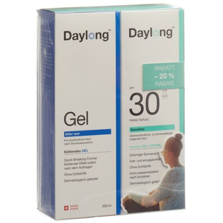 Daylong Sensitive Gel-Cream SPF30 & After sun Gel 2x200ml -2