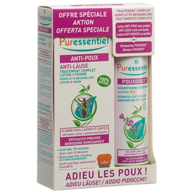Puressentiel Box Anti-Lice Lotion with Comb + Lice Shampoo Poux buy online