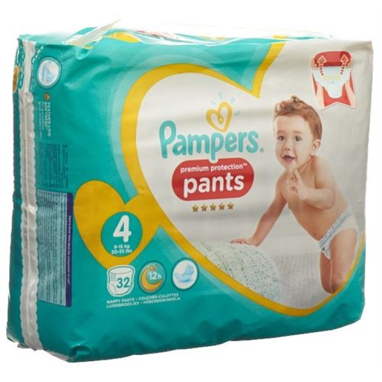 Pampers Premium Protection Pants Gr4 9-15kg Maxi Sparpack 32 Stk