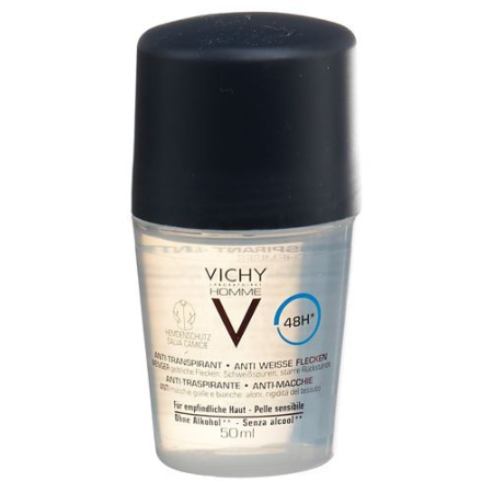 Vichy Homme Dezodorant przeciw plamom 48h w kulce 50 ml
