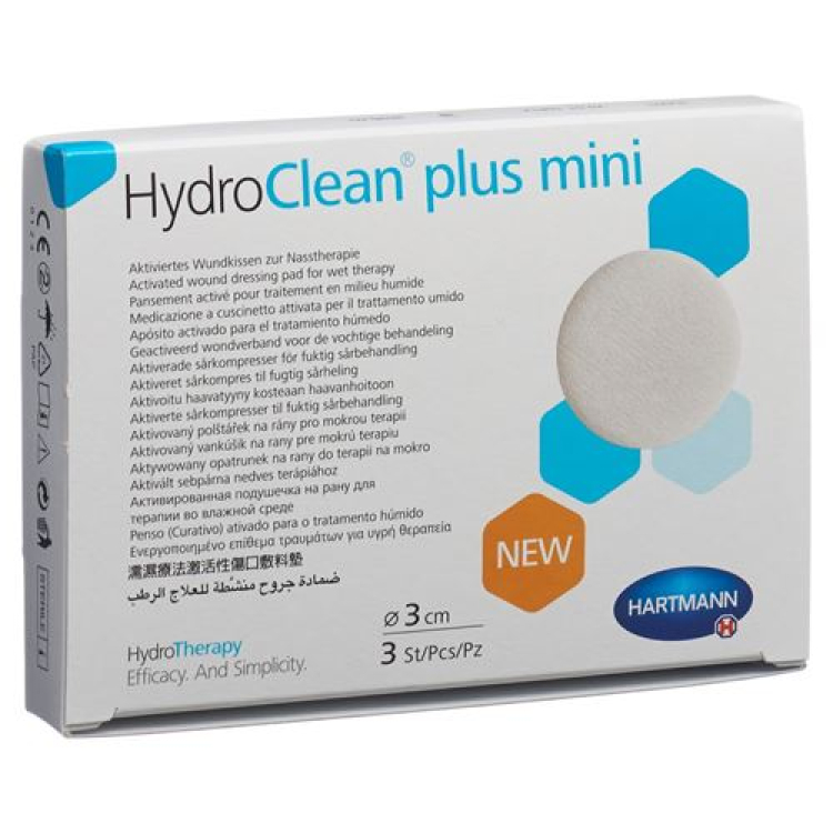 Hydroclean plus wound pad 3cm round mini 3 pcs