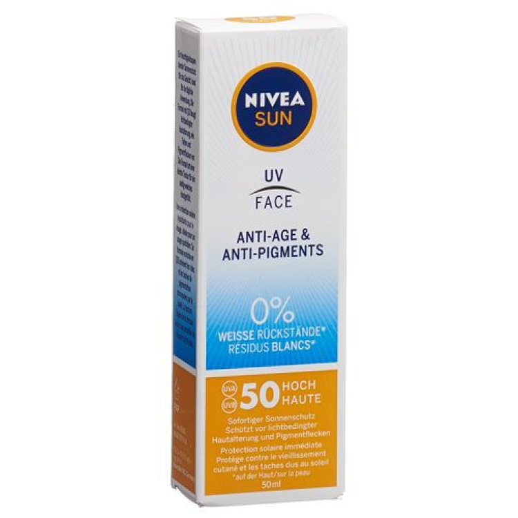 Nivea Sun UV სახის დაბერების საწინააღმდეგო და პიგმენტის საწინააღმდეგო SPF 50 50მლ