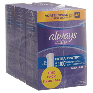 always panty liner Extra Protect Large Trio value pack 3 x 48