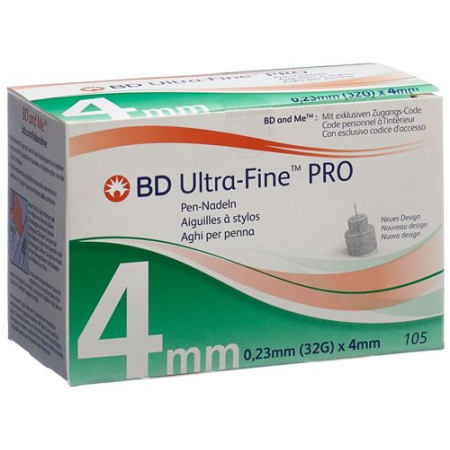 BD ultra-fine PRO pen needle 32G 105 pcs 0.23x4mm