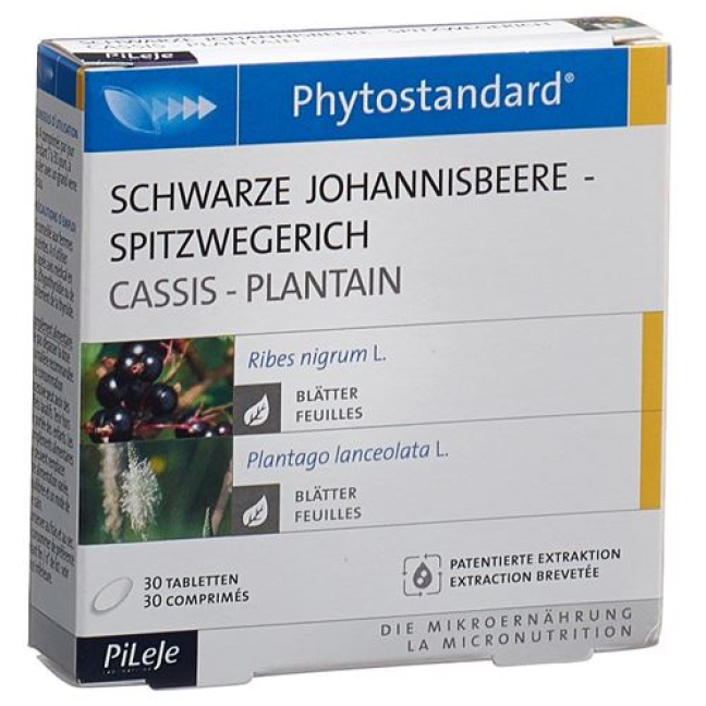 Phytostandard solbær - plantain tabletter 30 stk